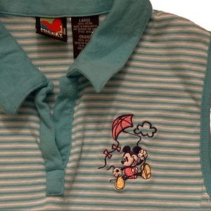 VINTAGE Y2K STRIPED DISNEY STORE COLLARED TANK TOP